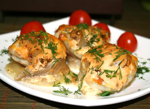 Блюдо из рыбного филе по абхазски