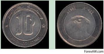 Монета номиналом 10 алжирских динаров 2010 года выпуска