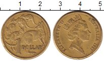Монета Австралия 1 доллар Латунь 1985
