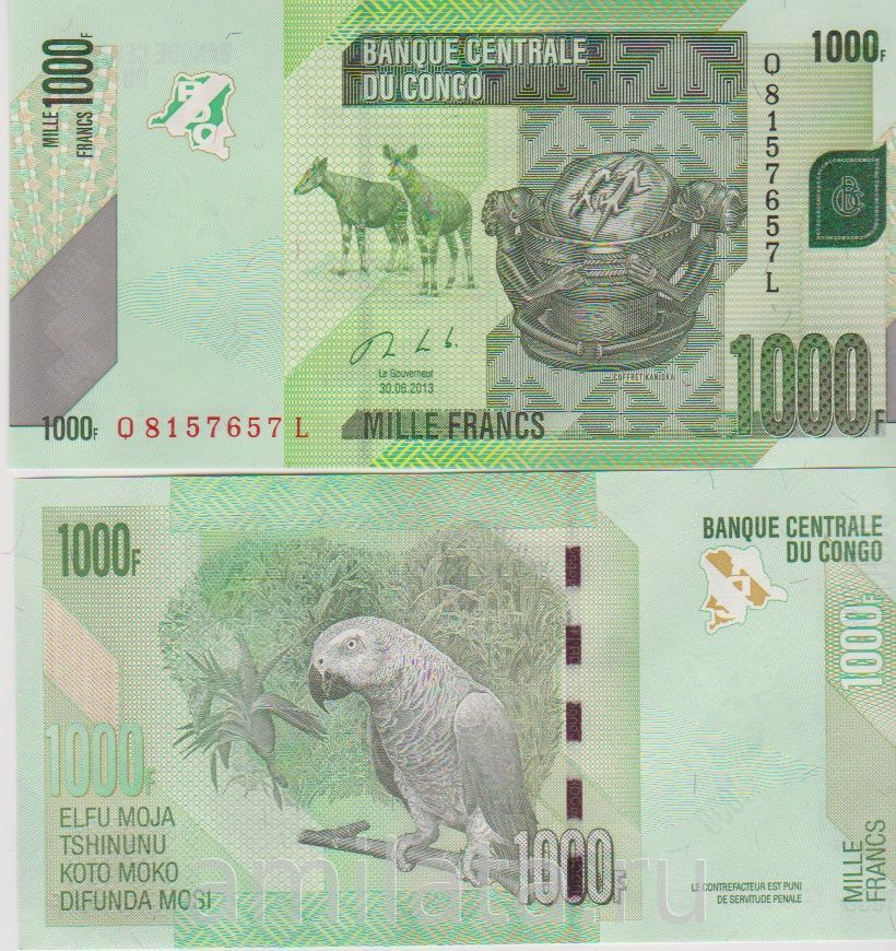 1000 тысяча франков Конго