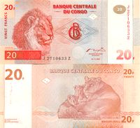 20 Двадцать франков Конго