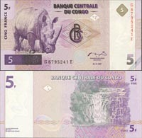5 пять франков конго