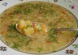  Суп картофельный с салом