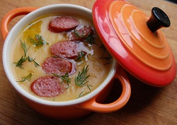 Суп-пюре с колбасой