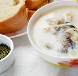 Литовский молочный суп с рыбой