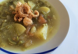 Суп из кактуса со свининой, рыбой или креветками хоби-дучи