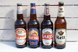 Местное пиво Topvar, Saris, ZlatyBazant, SmadnyMnich, Kelt